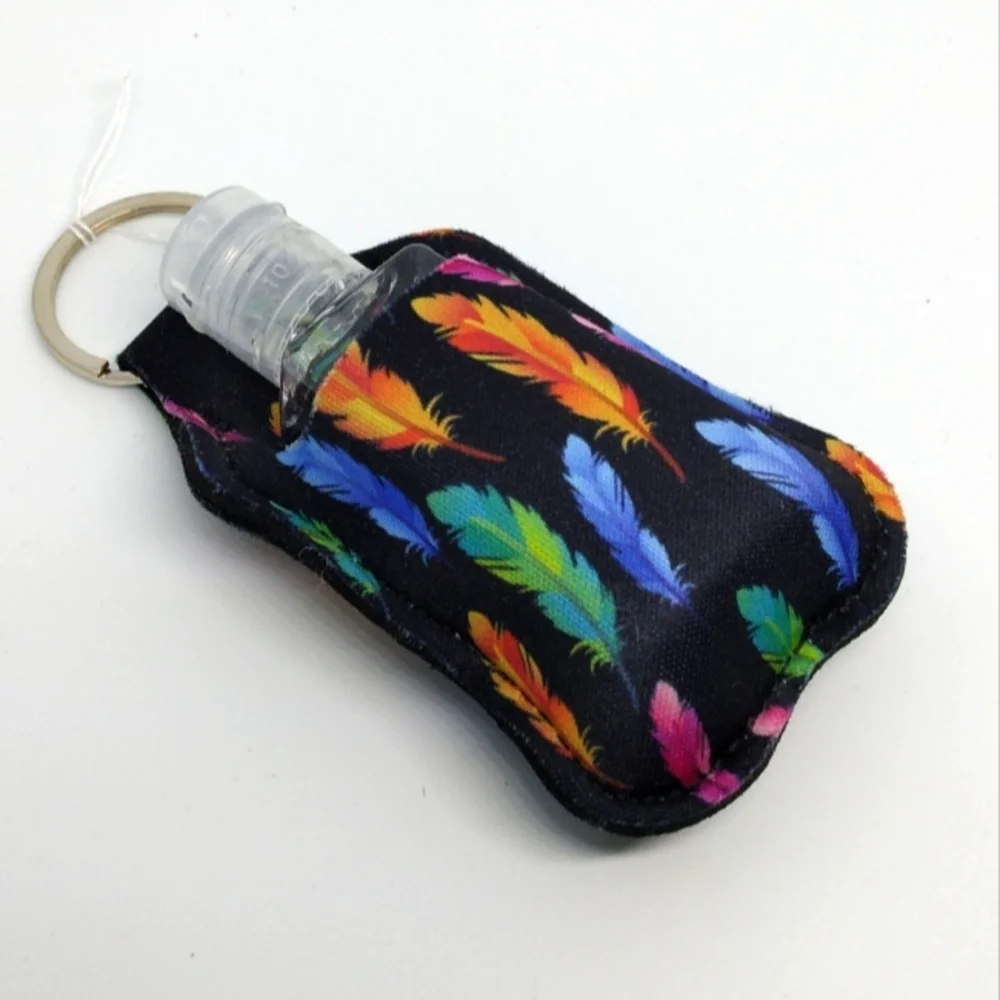 Feather sanitizer keychain